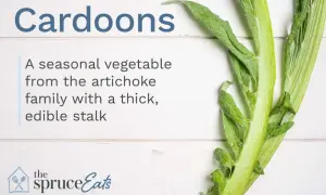 Cardoons, a seasonal vegetable from the artichoke family, are shown here, ready for a delicious cardoon recipe.