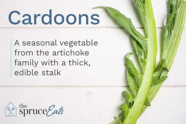 Cardoons, a seasonal vegetable from the artichoke family, are shown here, ready for a delicious cardoon recipe.